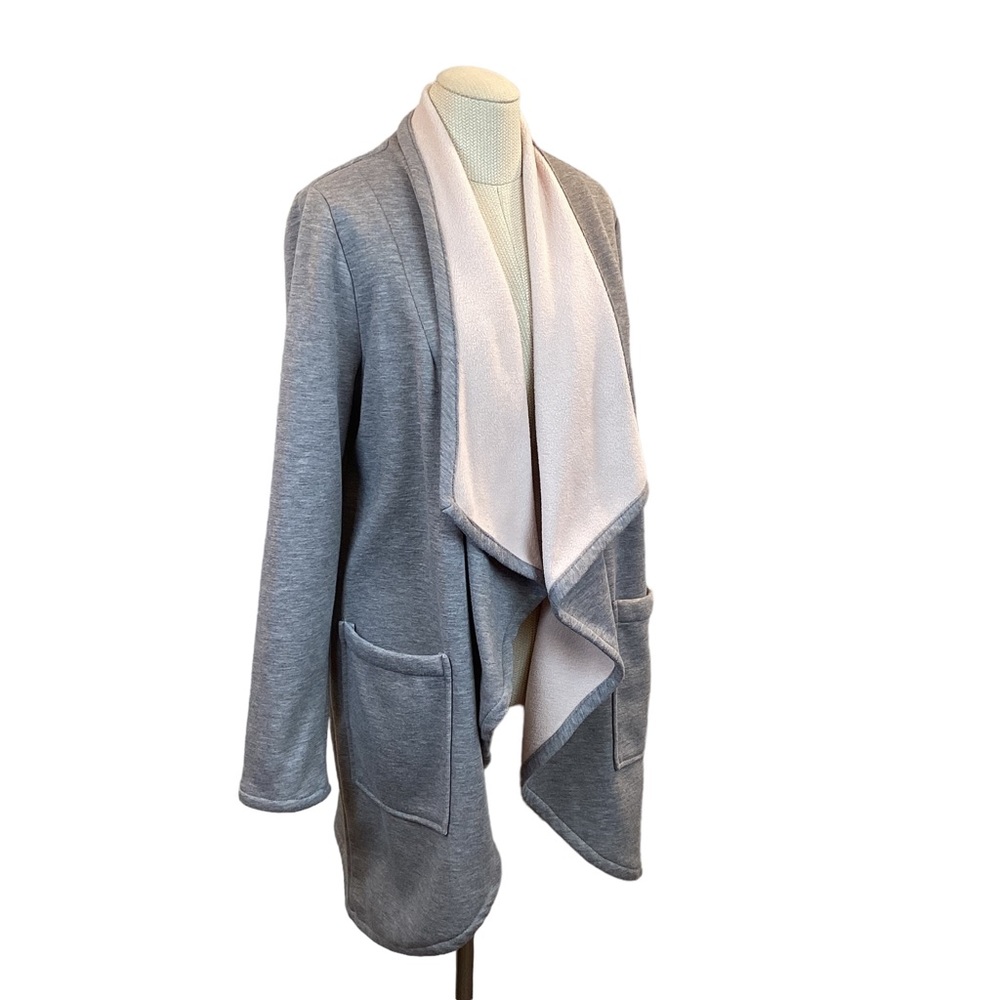 Fabletics Moscow Fleeced-Lined Open Cardigan Gray… - image 1
